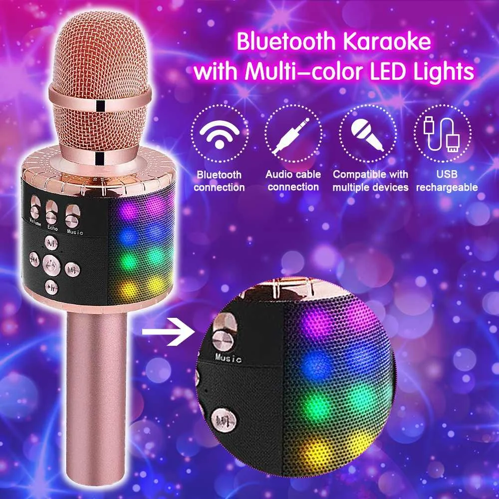 Bluetooth микрофон для караоке беспроводной профессиональный динамик ручной плеер