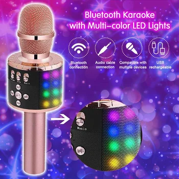 

Professional bluetooth Wireless Microphone Speaker Handheld Microphone Karaoke Mic Music Player Singing Recorder KTV Microphone