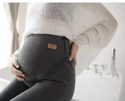 Осень-зима беременных Для женщин леггинсы мягкие регулируемые хлопок для беременных узкие штаны Высокое Эластичный для беременных