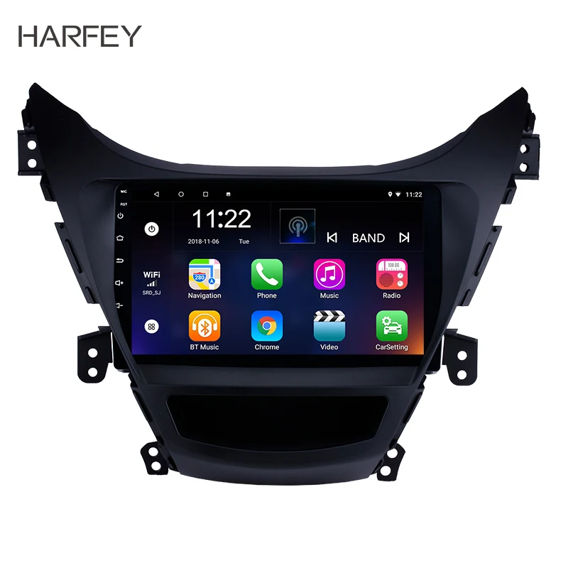 

Harfey 9" Android 8.1/9.0 GPS Navi Bluetooth For 2011 2012 2013 Hyundai Elantra With DVD Player TV tuner Remote Control Radio