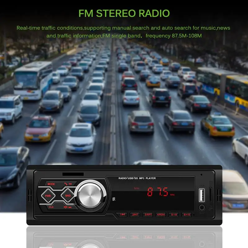 

AOZBZ NEW 12V FM MP3 Car Radio Player Stereo USB AUX Audio Auto Electronics Time Display Auto Radio