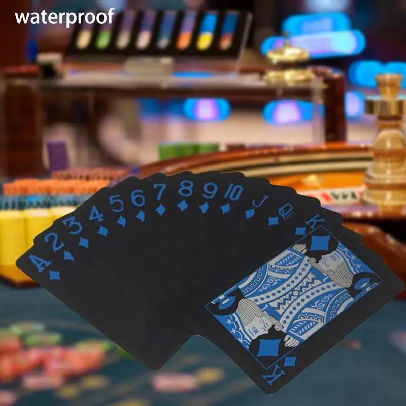 Водостойкие черные игральные карты Пластиковые Набор для покера карты палуба ценные творческие Прохладный мост карточные игры Техасский Холдем