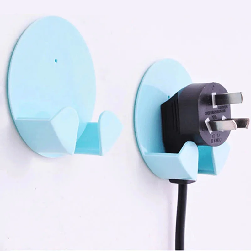 

Power Plug Socket Holder Wall Mounted Cord Storage Rack Portable 2Pcs Self Adhesive Multifunction Home Office Hanger
