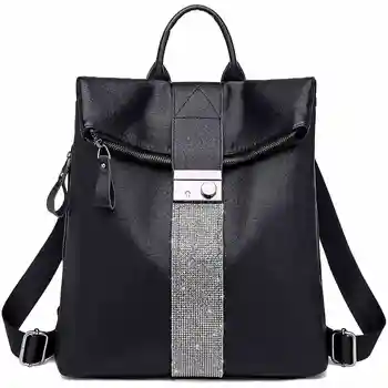 

ICON Backpack Purse For Women Fashion School PU Leather Purse And Hangbags Shoulder Bags, 1-Black