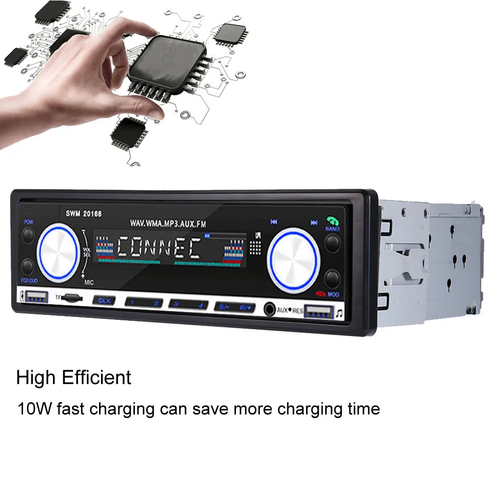Абсолютно SOONHUA Dual USB MP3 зарядное устройство для автомобиля тире выглядят Одношпиндельные устройство для автомобиля с двумя портами USB MP3 FM радио игроков