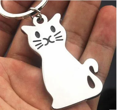 Модный милый металлический брелок для влюбленных кошек и собак ключей подарки