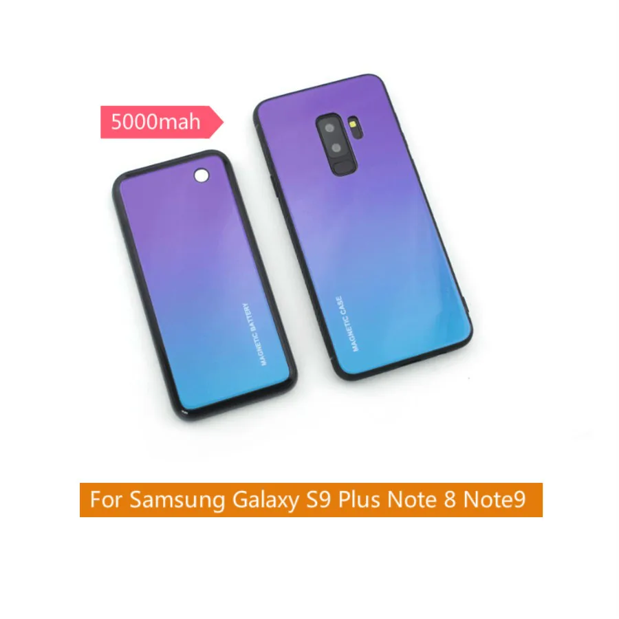 

NEW 5000mAh External Power Portable Power Bank Case For Samsung Galaxy S9 Plus Note 8 Note 9 Magnetic Back Clamp Battery Charger