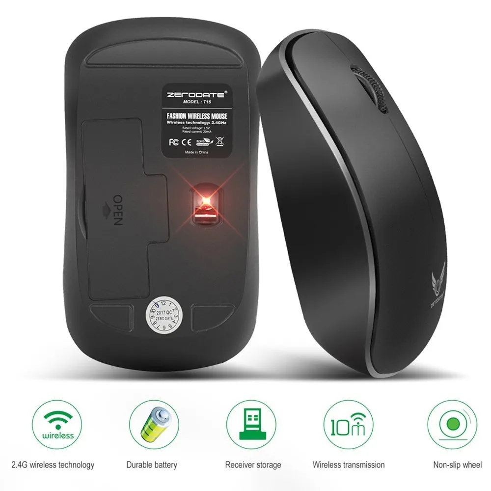 Беспроводная мини мышь 2 4 ГГц для офиса беспроводная с usb приемником ПК игровых
