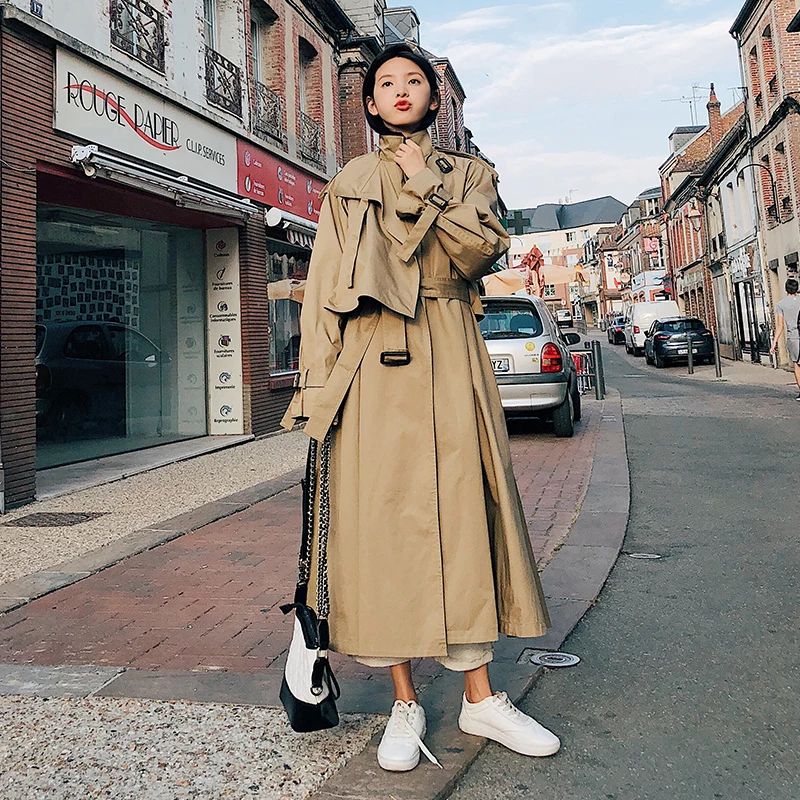 

Fashion women comfortable warm solid long coat new arrival good quality loose korean temperament outerwear holiday sweet trench