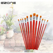 EZONE 1 шт. красный стержень нейлоновая кисть для рисования волос для масляной живописи плоская щетка для волос художественная ручка для рисования