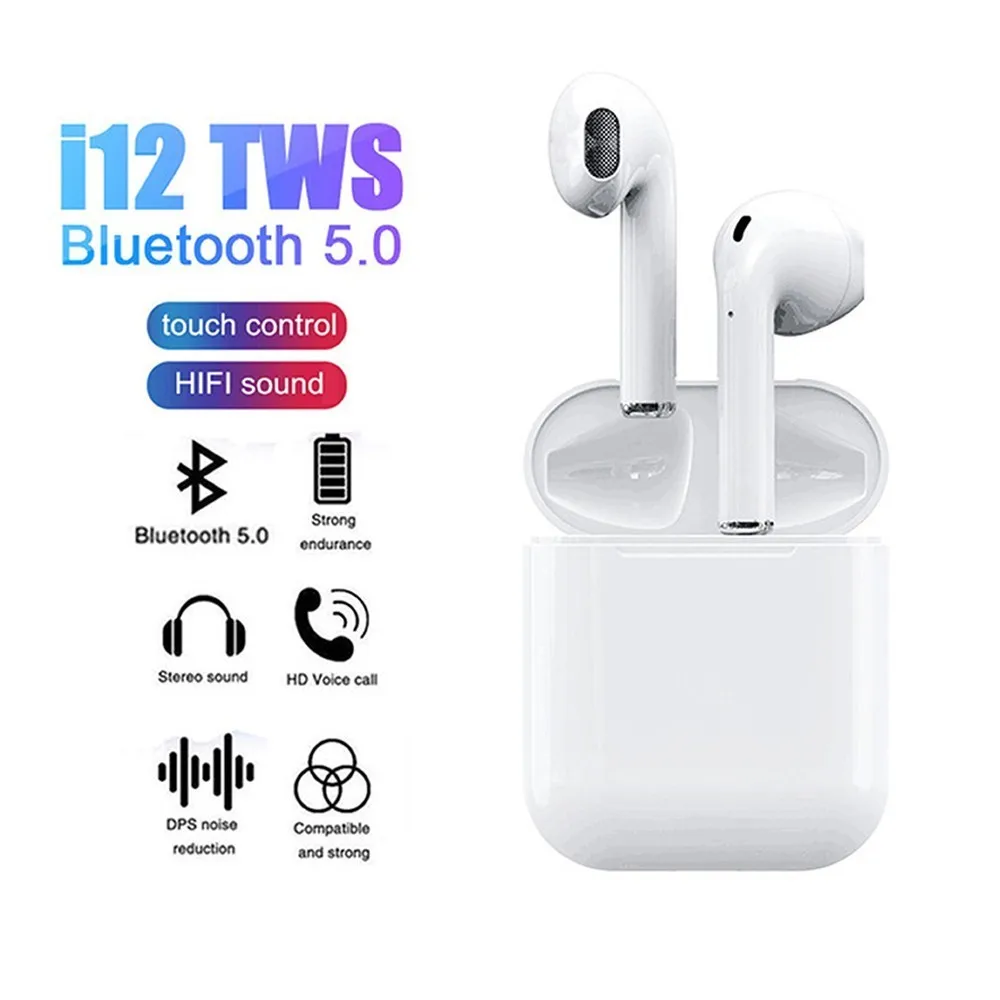 

I12 TWS Wireless Earphone Bluetooth Headset Earbuds For IPhone 7 8 Plus X XR In Ear Portable Sport Earphone For Huawei Android