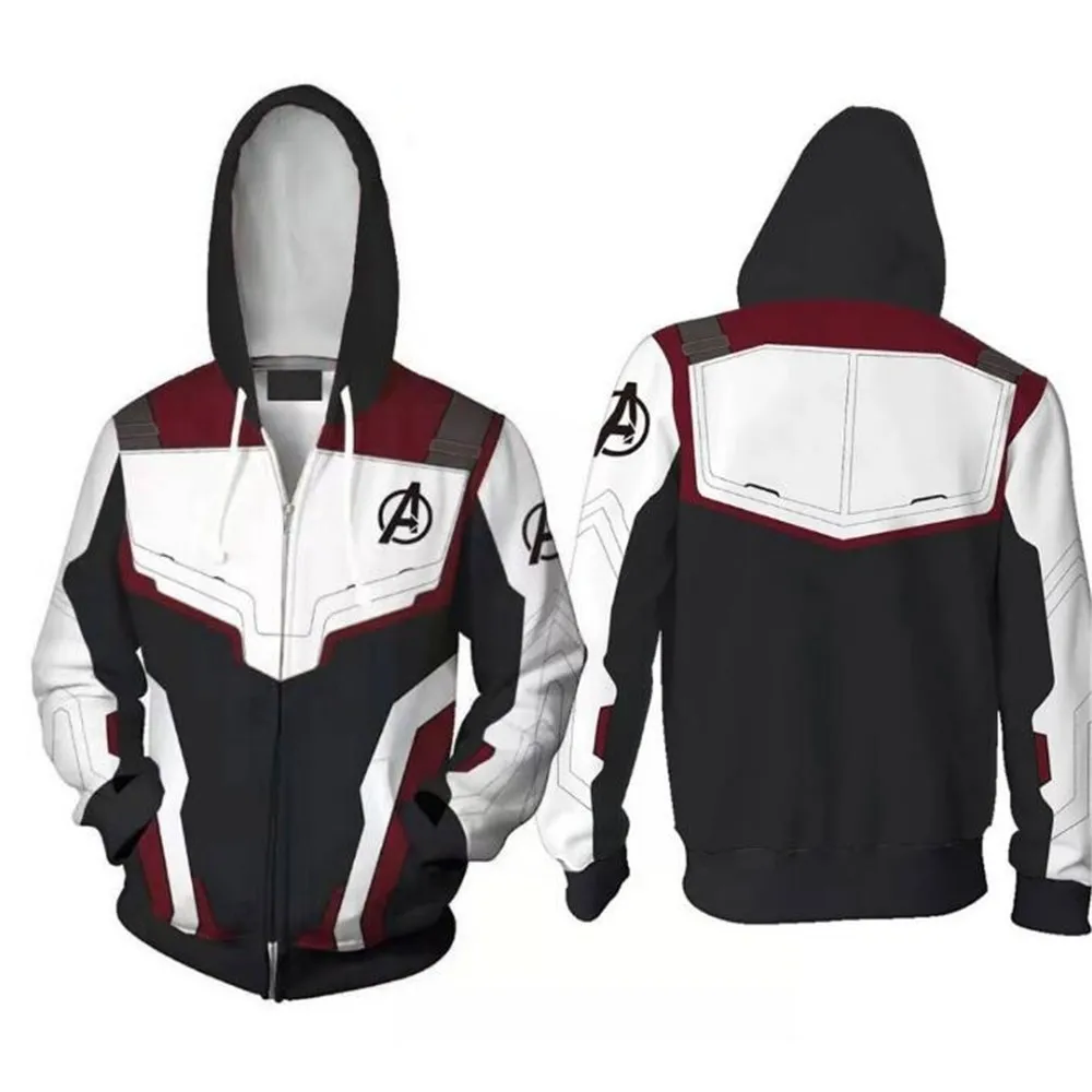 Hoodie Cosplay Avengers Endgame Quantum Realm Sweatshirt Jacket Advanced Tech Costumes Avengers End Game Hood Superhero Hoodies