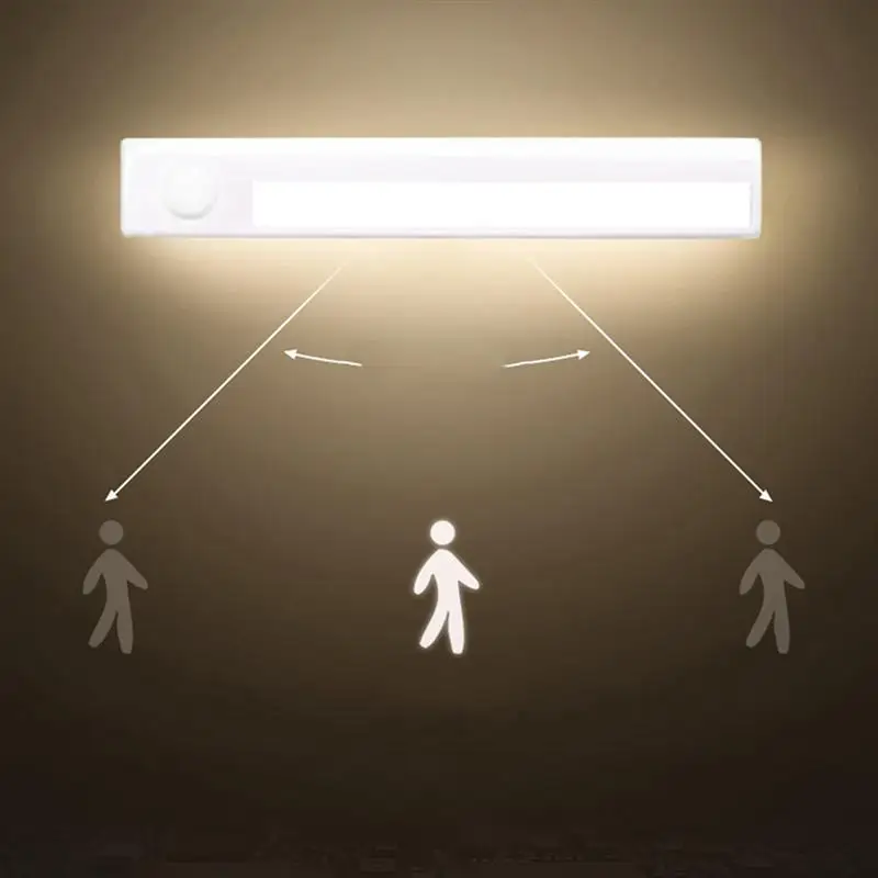 

3PC LED Intelligence Strip Sensor Light Body Infrared Light Control Cabinet Kitchen Closet Corridor Night Lamp White Light