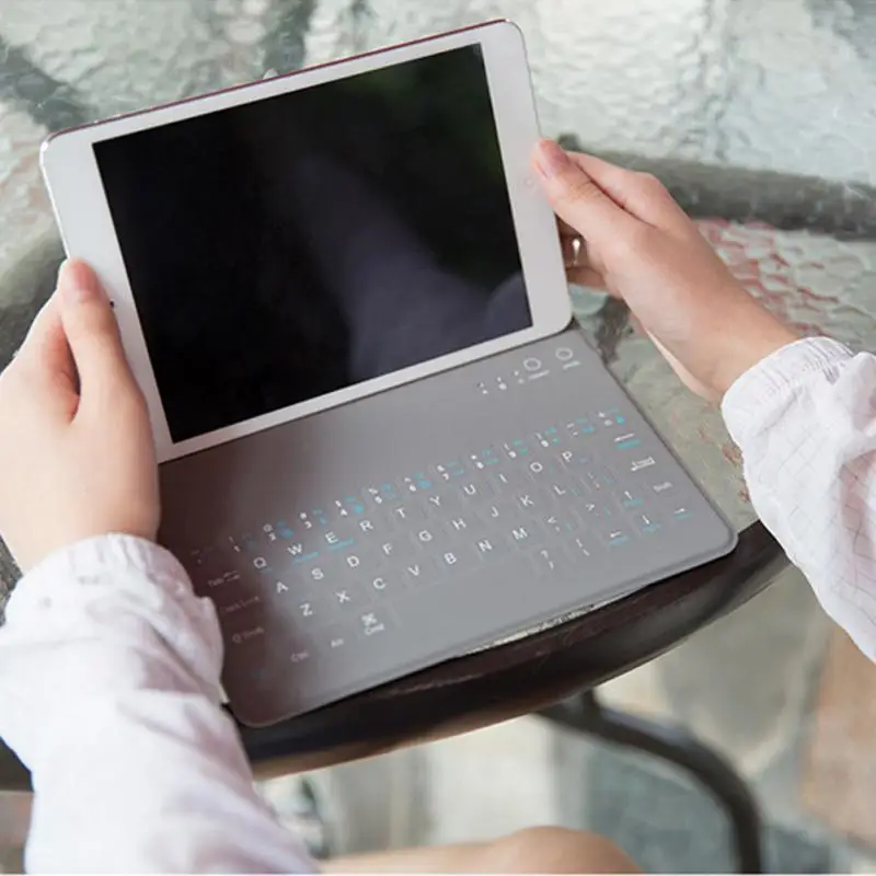  Waterproof Tablet Bluetooth Keyboard PU Cover for iPad mini 4 Removable Ultra-thin Tablet Keyboard 
