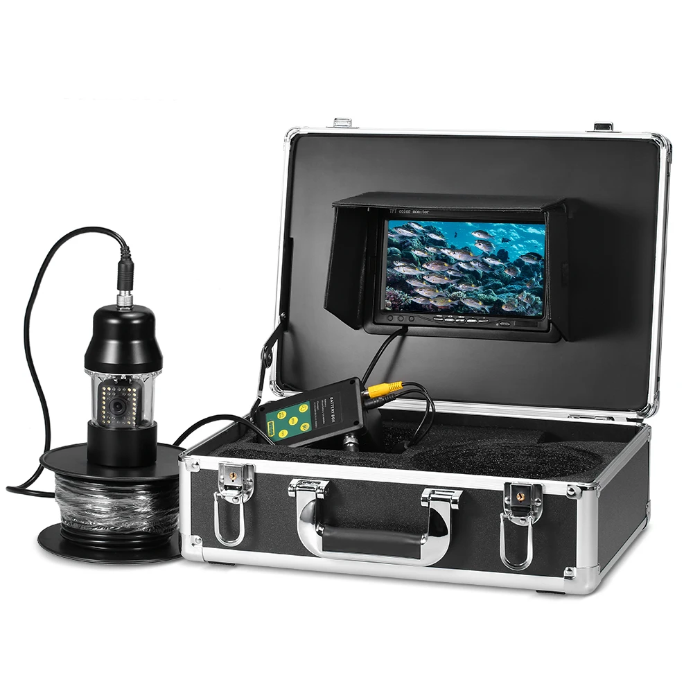 

7'' Portable Fish Finder 1000TVL TFT Monitor Waterproof Underwater Video Camera Kit 38PCS LEDs Night Vision Fish Finder