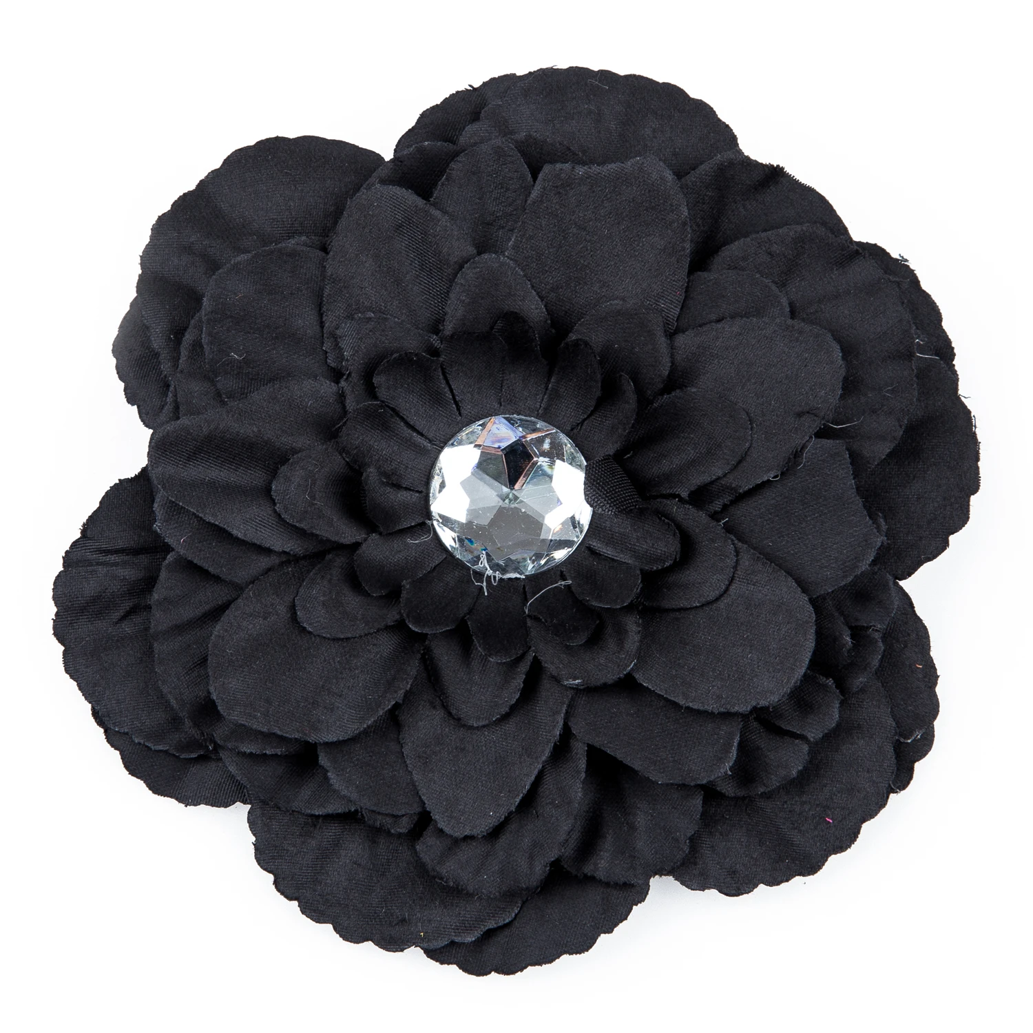 

HTHL-Barrette Hair Clip with Peony Flower and Strass for Baby Girls Women - Black