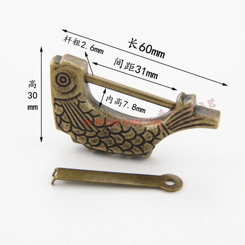 

2019 Limited Rushed Cadeado Antique Fish-shaped Lock To Do The Old European-style Small Vintage-style Box Jewelry Open