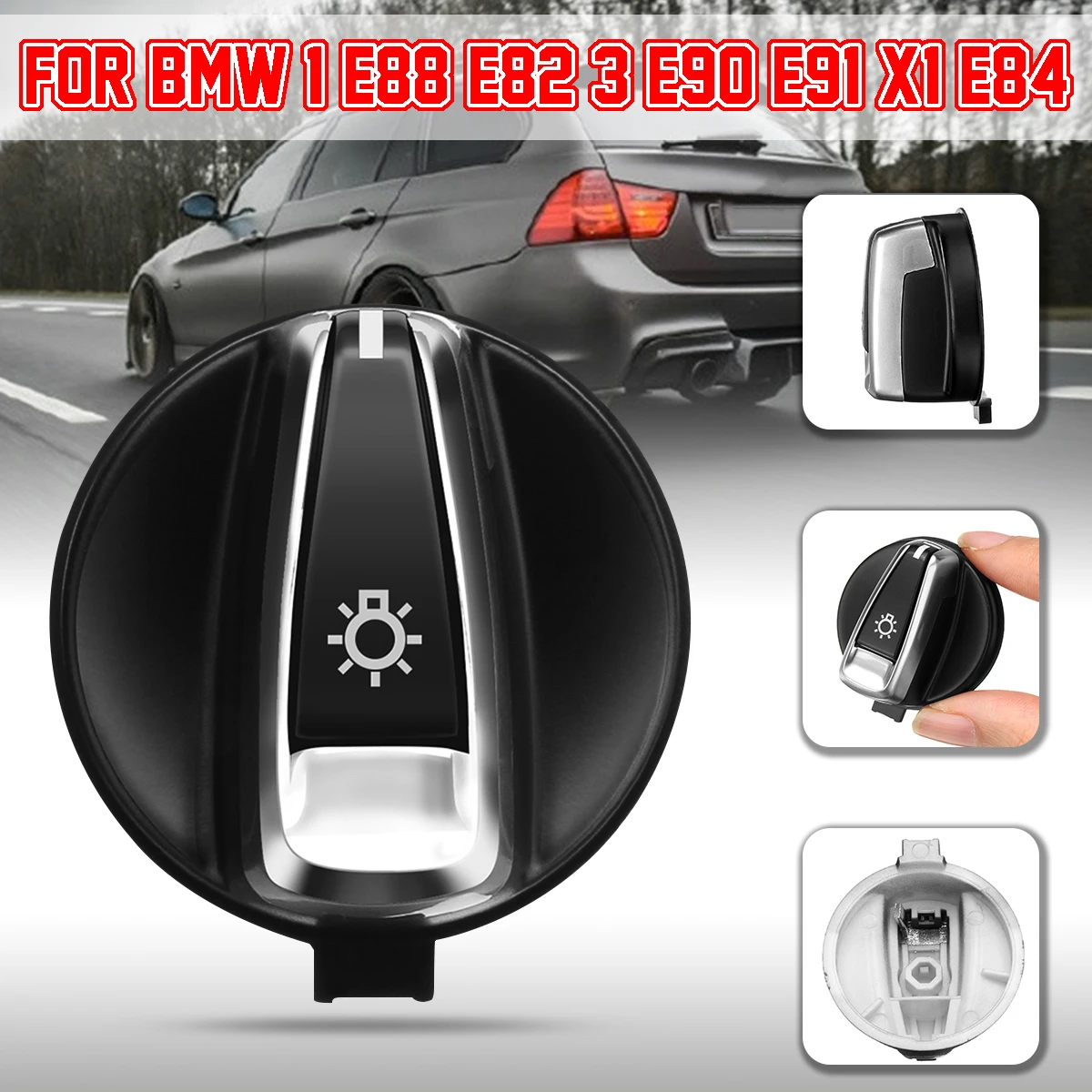 New Car Front Headlight Switch Rotation Button For BMW 1 E88 E82 3 