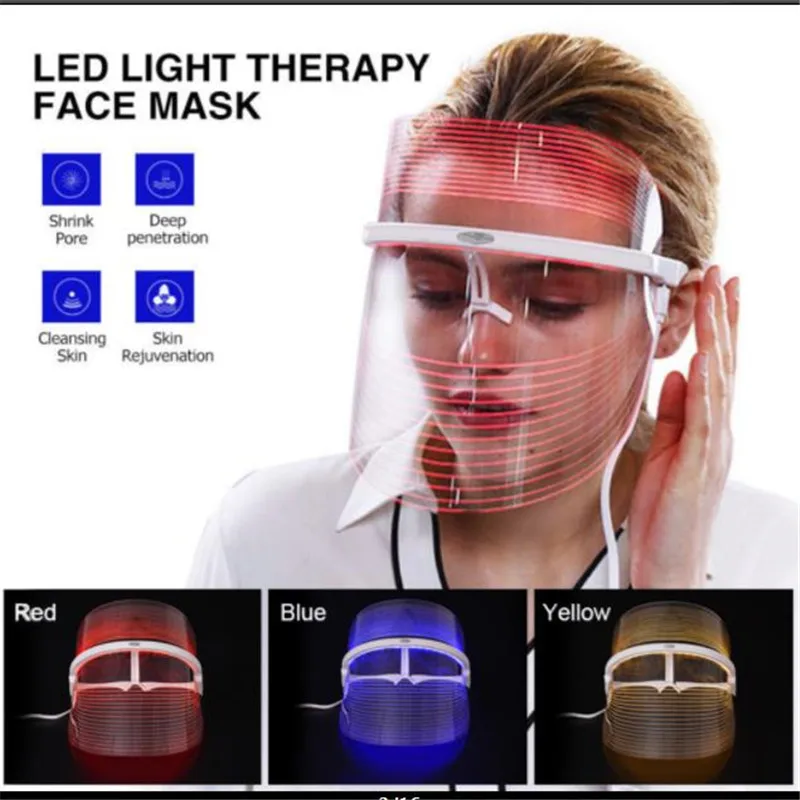 

Drop Ship 3 Color LED Facial Machine Anti Wrinkle Aging Acne Treatment SPA Face Lifting Visage Skin Tightening Machine