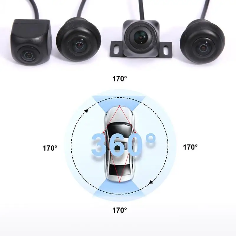 Универсальная панорамная система наблюдения за птицами с углом обзора 360 градусов, 4 камеры s 720 P, Автомобильный видеорегистратор, записывающая камера заднего вида, dvr/dash камера