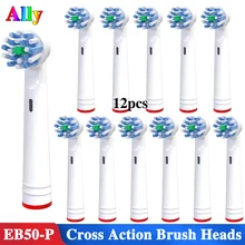12pcs EB50 Electric toothbrush heads Replacement Brush Heads For Oral B Triumph Vitality OC18 OC19 Cross Action Toothbrush heads oral b replaceable heads for electric toothbrush replacement heads vitality oral hygiene brush heads 5 different heads