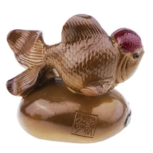 Изменение цвета Чай Домашние животные Золотая рыбка Статуэтка китайский чай церемония Декор поставка-Золотой