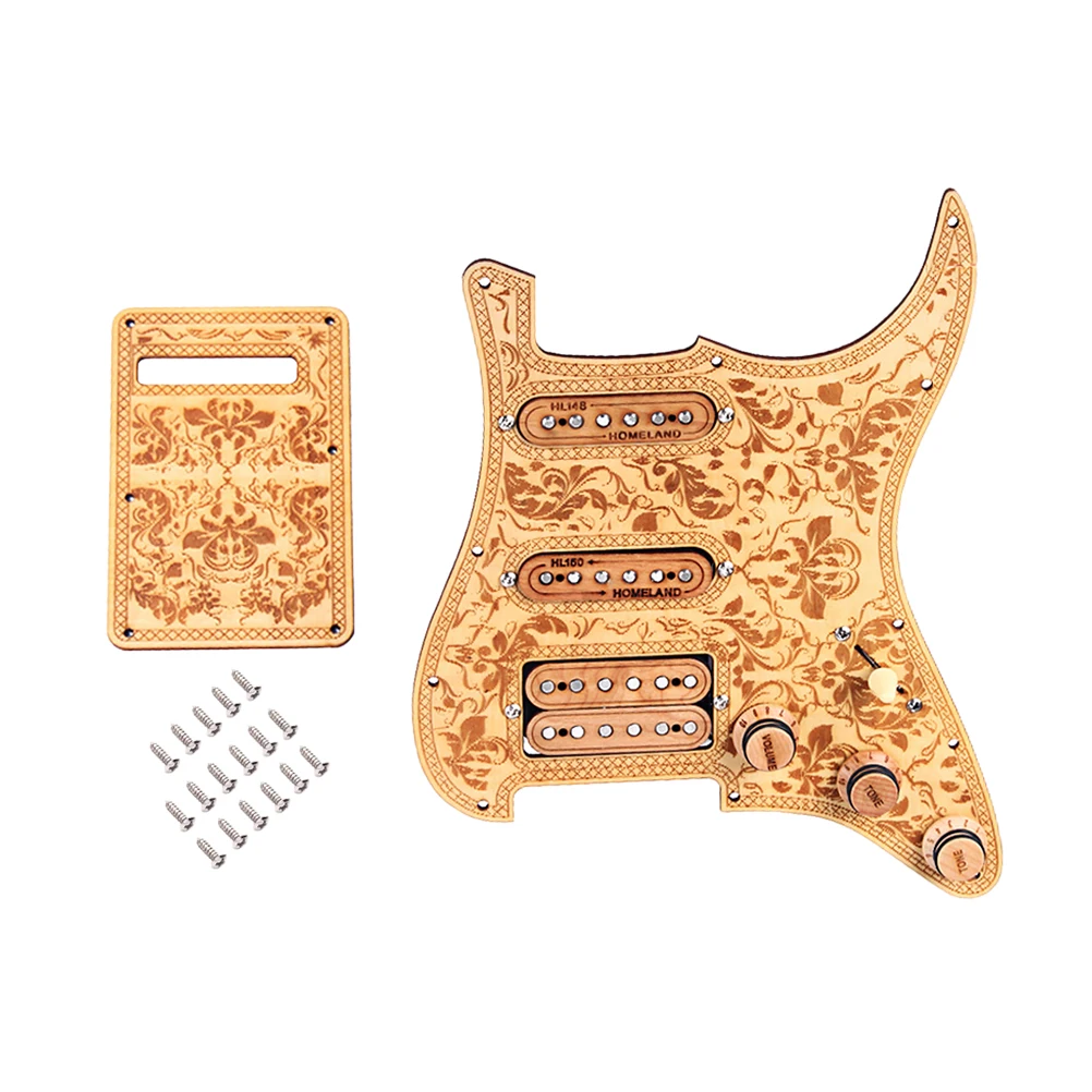 

GP115 Maple Wood Pickguard Dual Alnico V Pickups for Strat Guitar Parts Accessory
