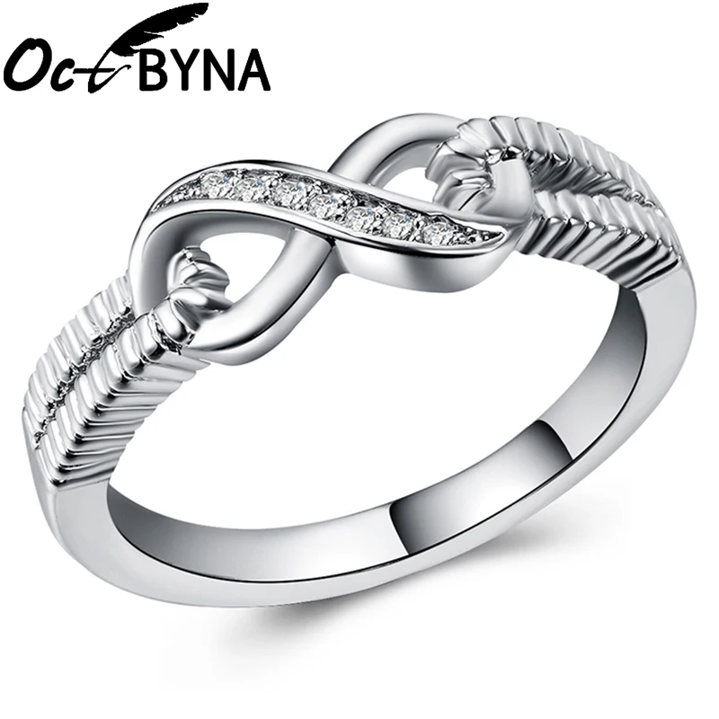 

Octbyna Fashion Geometric Alloy Crystal Pandora Rings Gold Color Infinity Ring Statement Jewelry Wholesale For Women Jewelry