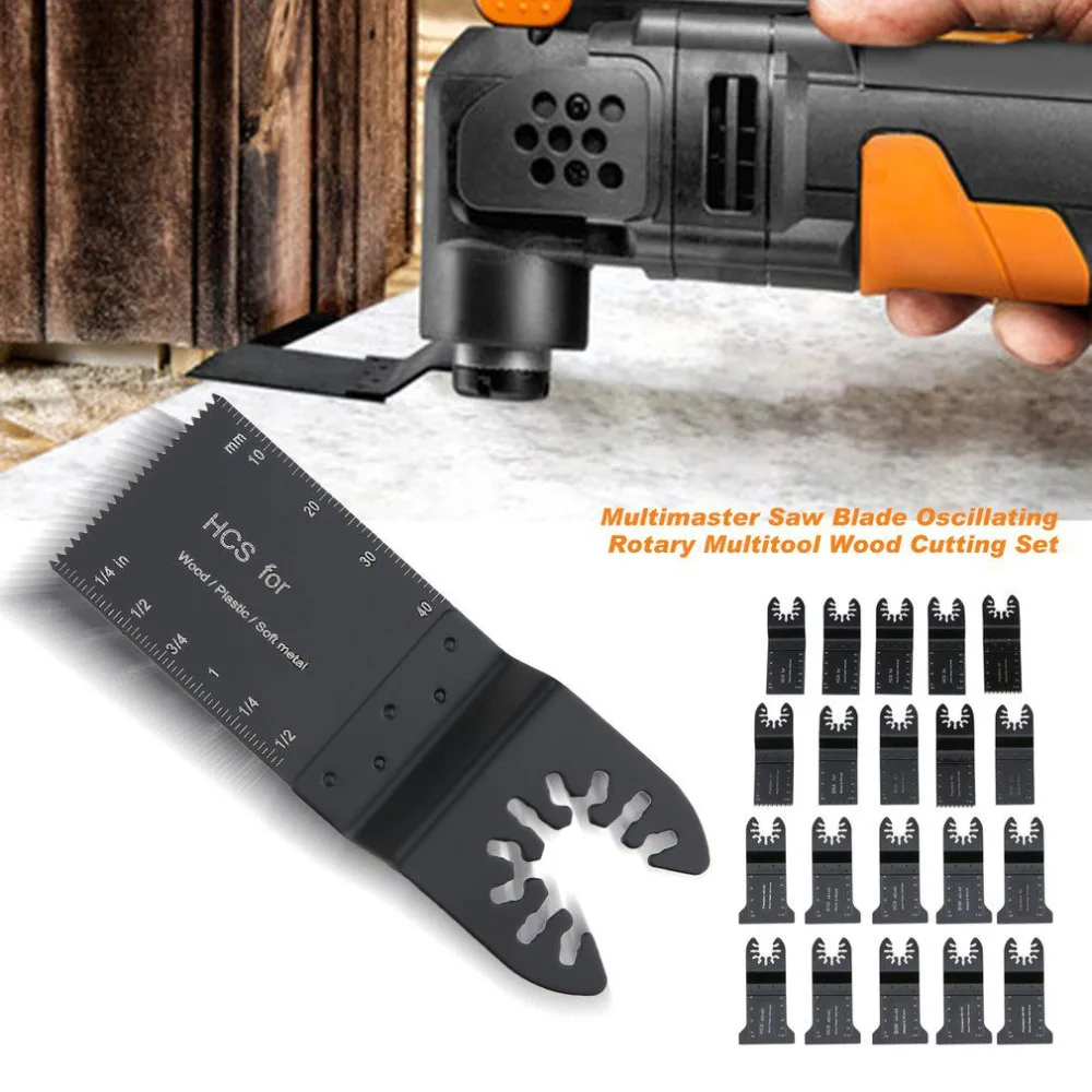 

20pcs Multimaster Saw Blade Oscillating Rotary Multitool Wood Cutting Grinding Sanding Set For Demolition Plumbing