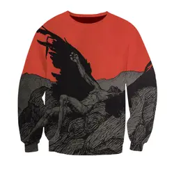 Модные для мужчин Толстовка Рок темно 3D пуловер кофты Красный Одежда harajuku уличная Прохладный подростков спортивная сво