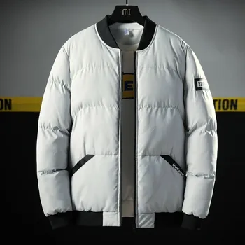 

Varsanol 2018 New Thick Jacket Parka Men V Neck Bomber Jacket Coat For Men Epaulet Letter Winter Warm Coats Long Sleeve Tops