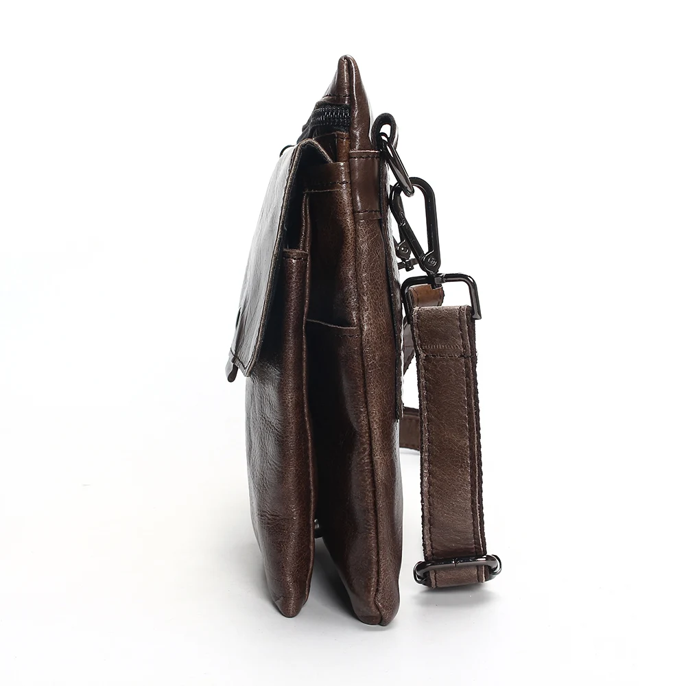 Vesna جلد طبيعي أكياس صغيرة الرجال حزام جلد الخصر حزمة حقيبة ساع الهاتف الحقيبة حزمة مراوح Crossbody حقيبة