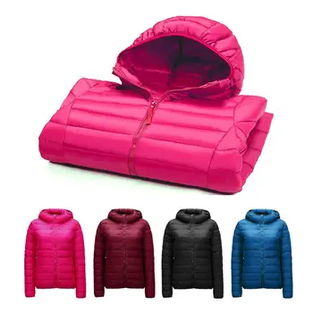 

New 2019 Winter Two Side Women White Duck Down Jacket Women's Hooded Ultra Light Down Jackets Warm Winter Coat Parkas