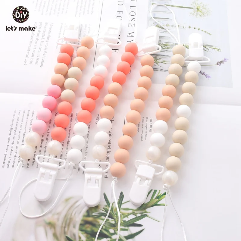 

Let's Make Pacifier Clips Silicone Beads Making Teething Holder For Dummy 1pc Safe BPA Free Food Grade Silicone Baby Pacifier