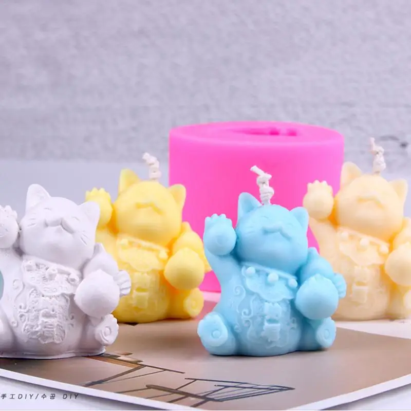 DIY 3D Кошка Собака Панда форма Силиконовое Мыло Свеча формы украшения торта Форма