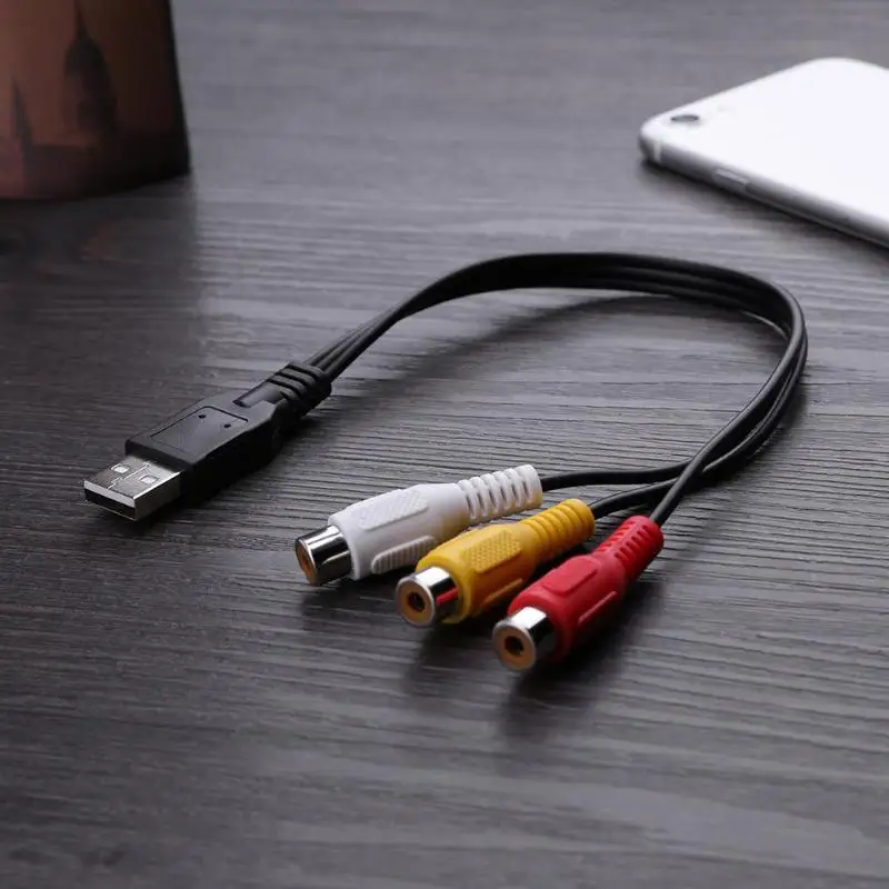 0 3 м USB мужчина к 3RCA гнездовой разъем адаптер Мужской AV аудио конвертер кабель