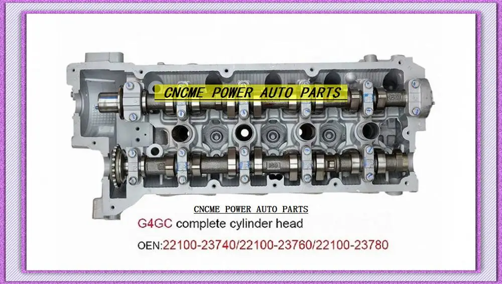 

G4GC Complete Cylinder Head Assembly For Hyundai Elantra Tucson Sonata For KIA Spectra Cerato Sportage Carens 2 2.0L 22100-23740