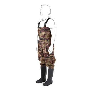 Fishing Vest Chest Wader NylonPVC Waterproof Fishing Hunting Waders for Men and Women Fishing Rod Lures Bait Tackle Pesca