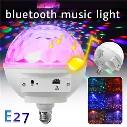 Smuxi E27 базы RGB LED лампа с звуковой ящик Bluetooth Музыкальные динамик магический шар Led Музыка лампы luminaria 6 Цвет вспышки света