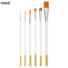 6 шт. кисть для рисования нейлоновые волосы дерево масляные краски кисти для рисования для детей DIY Акварельная масляная акриловая художественная роспись набор ручек