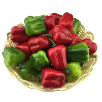 

Gresorth 40pcs MINI Artificial Red Green Pepper Decoration Fake Fruit Home Party Christmas DIY Material - 3.5 cm
