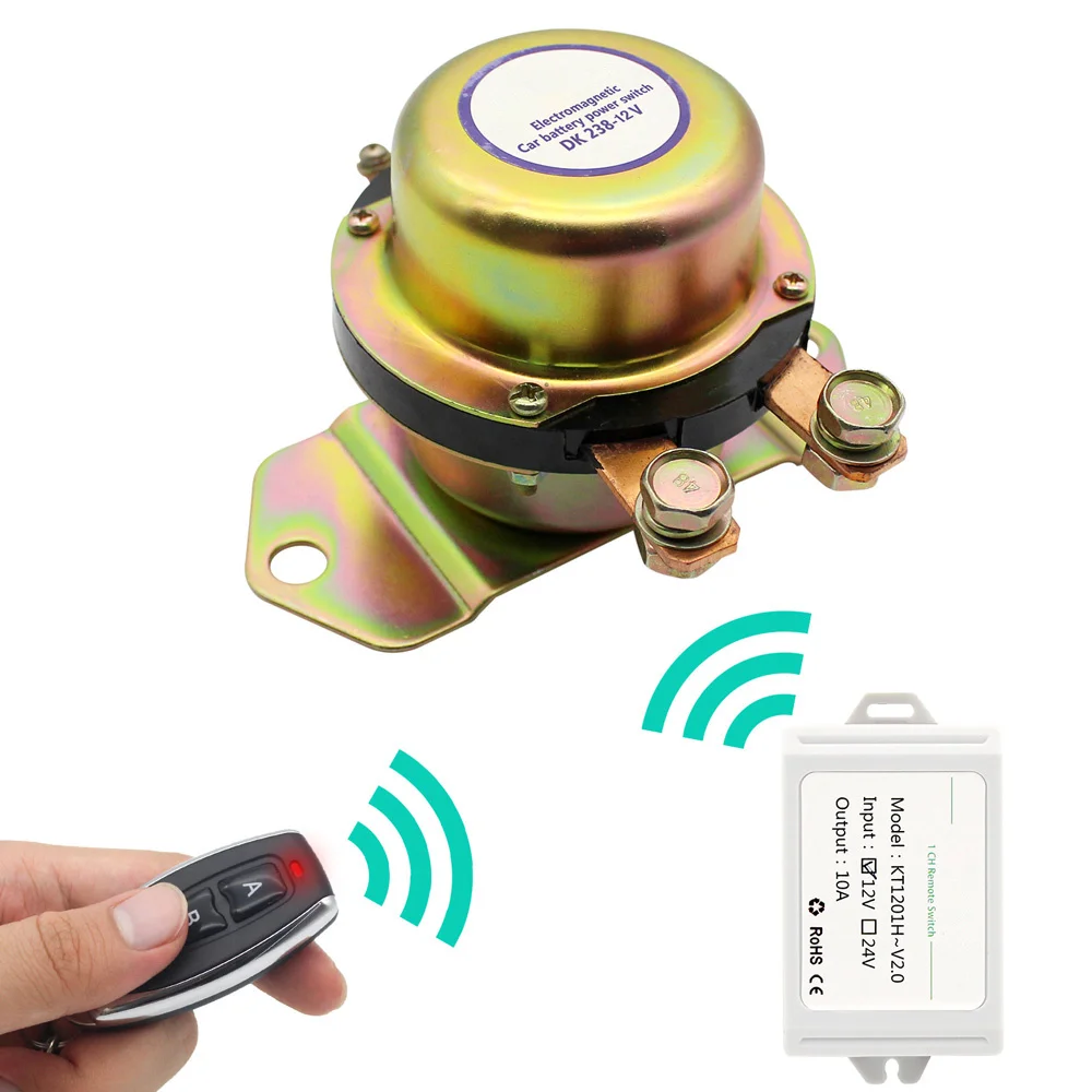 

Car Battery Switch Wireless Remote Control Disconnect Latching Relay Electromagnetic Solenoid Valve Terminal Master Kill System