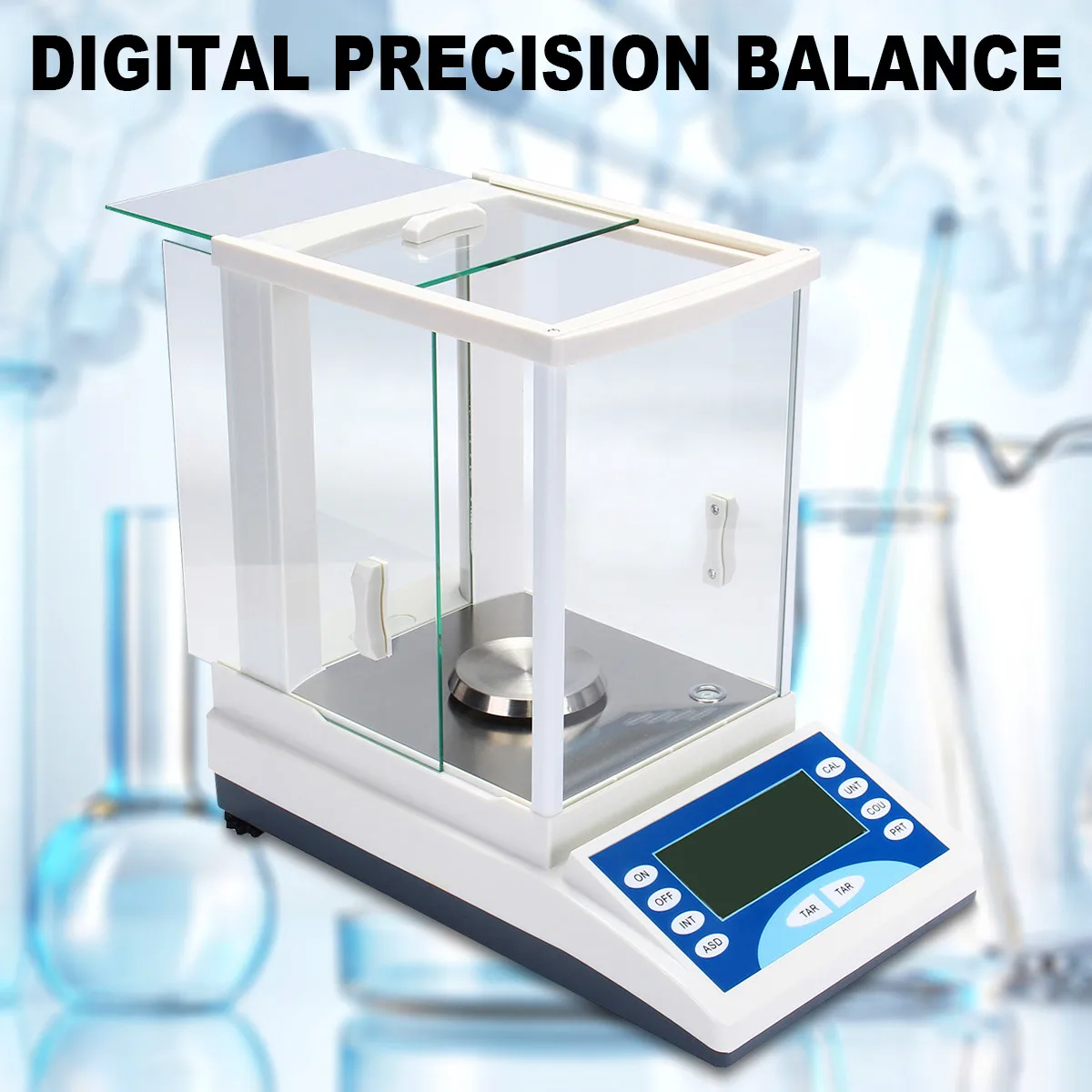 

200g/0.1mg Digital Electronic Precision Scale Pan LCD Weighing Balance 100-240V/AC For Lab Automatic Fault Diagnosis 45x40x28cm