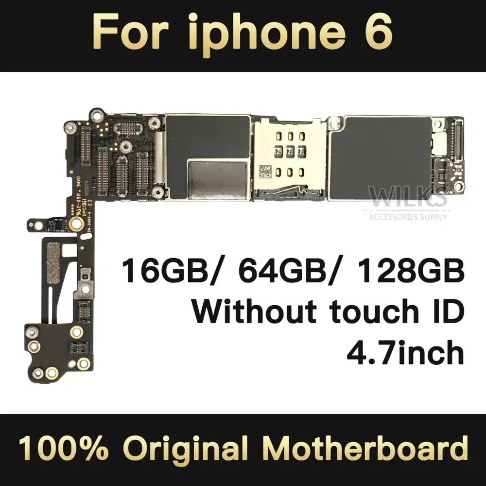 100% полностью разблокированная материнская плата для iphone 6 4 7 дюйма без Touch ID