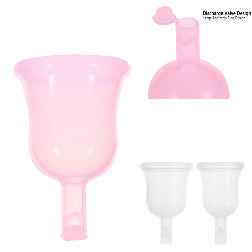 

Innovative Reusable Feminine Hygiene Menstrual Cup Silicone Feminine Period Hygiene Cup Women Discharge Valve Anner Cups