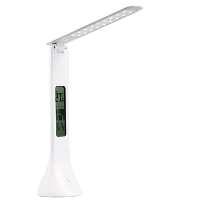 

LED Eye Protect Dimmable Desk Lamp LED Foldable Reading Table Lamp Light RGB Touch Control Calendar Alarm Clock Temperature Lamp