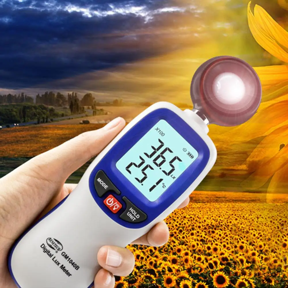 

Light Meter 200,000 Lux Digital Illuminance Meter Temperature Measurer Handheld Photometer Illuminance Tester