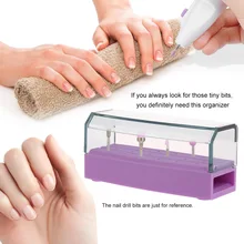 18 отверстий дизайн ногтей дрель Шлифовальные головной Бур Держатель Дисплей Коробка для хранения ногтей сверла контейнер стойка дисплея