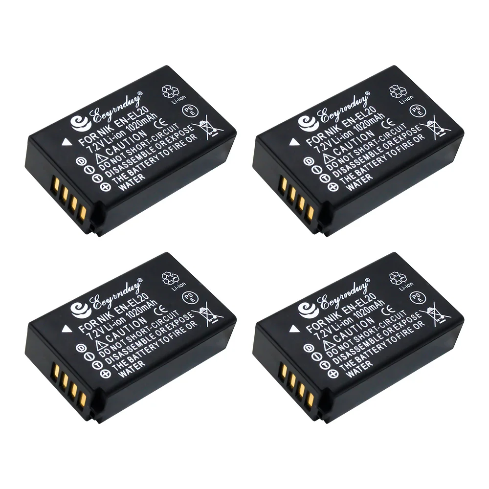 4 шт. EN EL20 батарея для камеры ENEL20 + 1 двойное зарядное устройство usb Nikon EL20a J1 J2 J3
