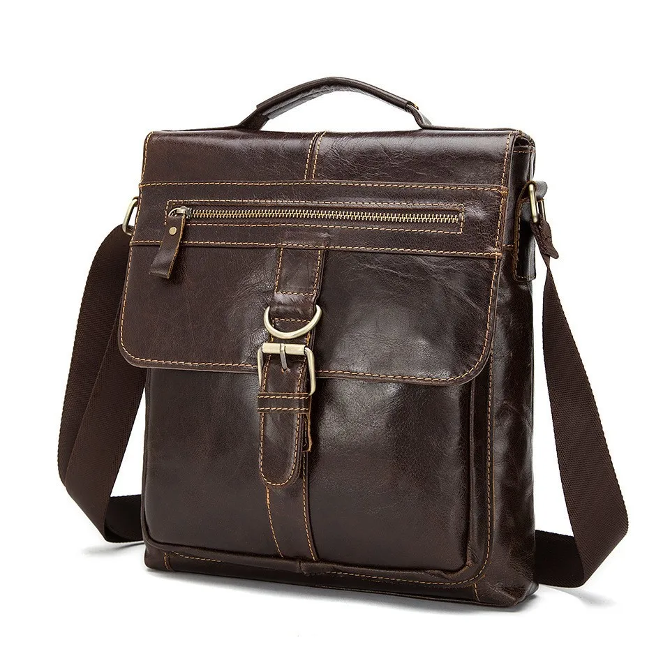 Genuine leather Men's Briefcase Tote men messenger bag travel laptop bag for men document business Leather male briefcase